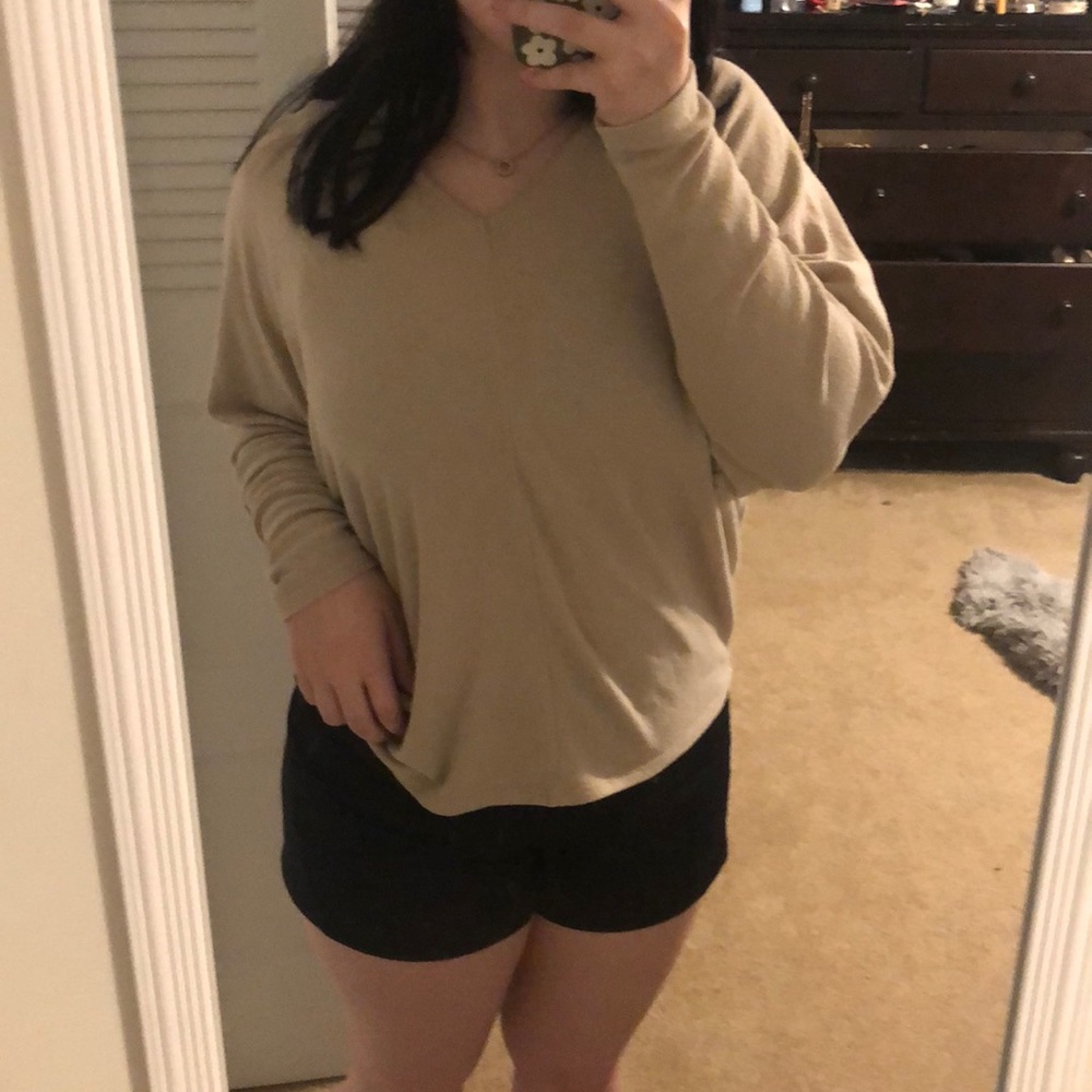 Tan off the shoulder Sweater